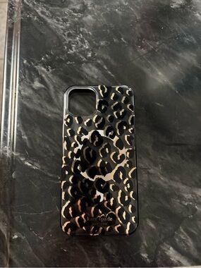kate spade Black and Gold Leopard Print iPhone 15 plus Case or 14 plus